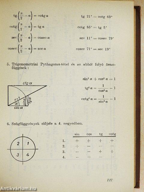 Műszaki táblázatok