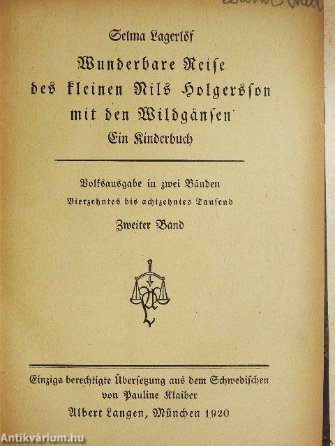Wunderbare Reise des kleinen Nils Holgersson mit den Wildgänsen II. (gótbetűs) (töredék)