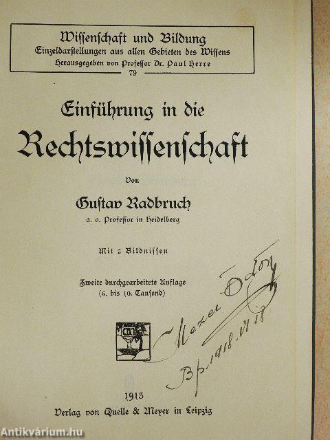 Einführung in die Rechtswissenschaft (gótbetűs)