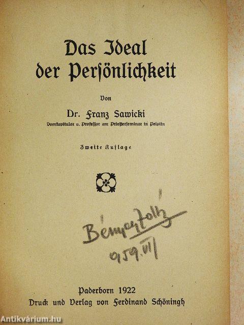 Das ideal der Persönlichkeit (gótbetűs)