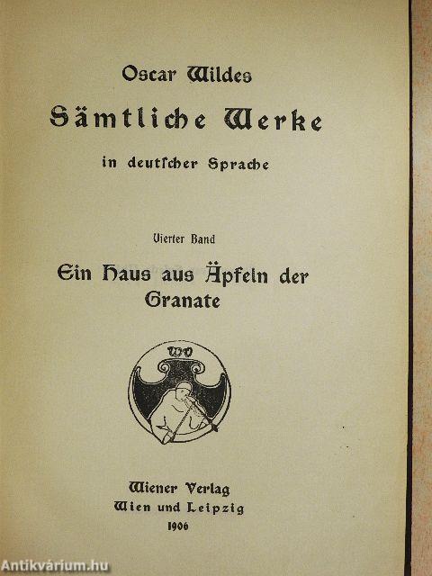 Oscar Wildes Sämtliche Werke in deutscher Sprache 4. (gótbetűs)