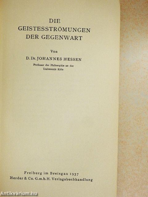 Die Geistesströmungen der Gegenwart