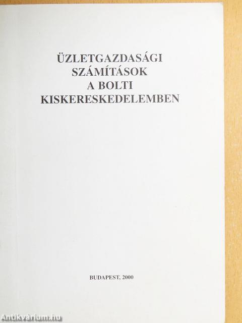 Üzletgazdasági számítások a bolti kiskereskedelemben