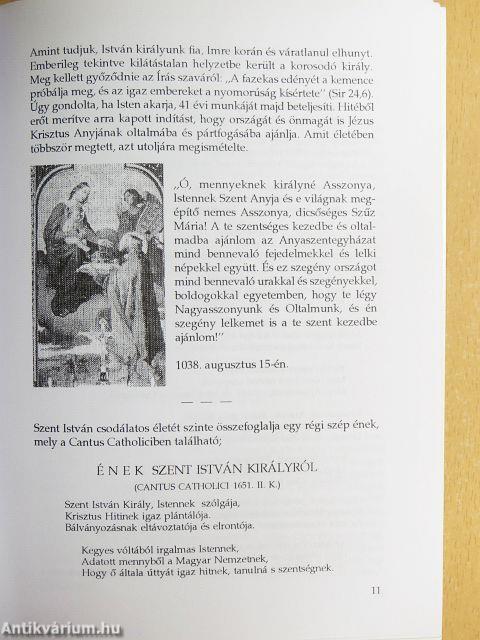 Szent István első magyar király tanítása (intelmei) Imre fiához