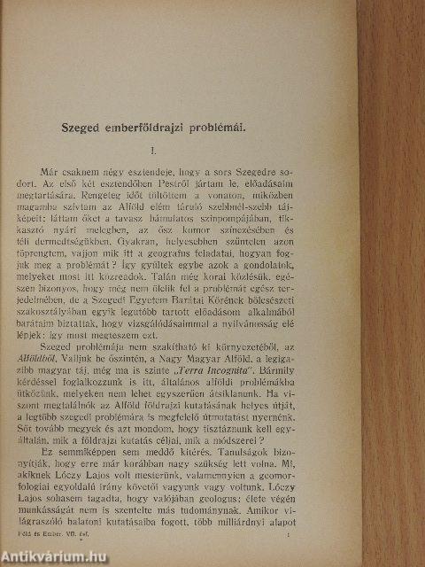 Föld és Ember 1927/1-4.