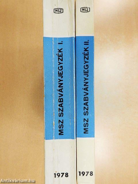 MSZ szabványjegyzék 1978 I-II.