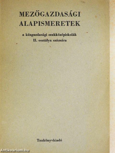 Mezőgazdasági alapismeretek 