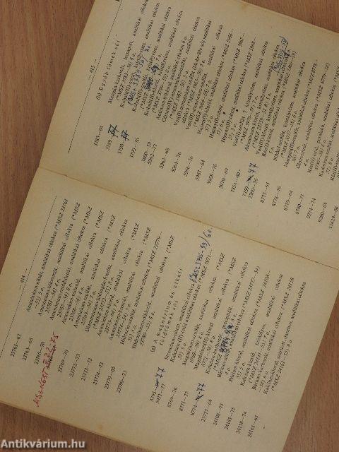 MSZ szabványjegyzék 1978 I-II.