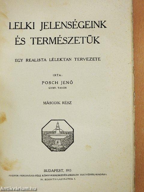 Lelki jelenségeink és természetük II.