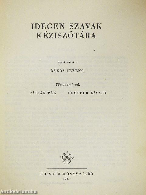 Idegen szavak kéziszótára