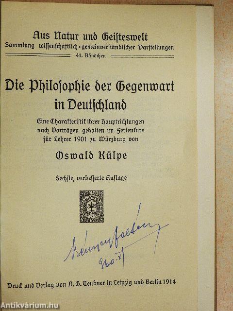 Die Philosophie der Gegenwart in Deutschland (gótbetűs)