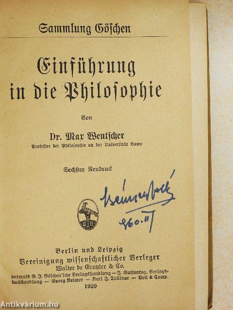 Einführung in die Philosophie (gótbetűs)