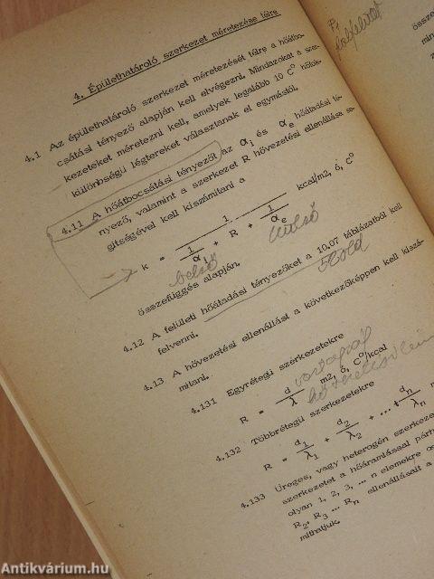 Műszaki előírás épületek és épületszerkezetek hőtechnikai méretezése