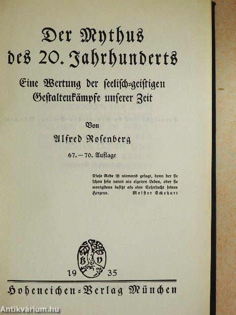 Der Mythus des 20. Jahrhunderts (gótbetűs)