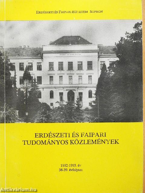 Erdészeti és Faipari Tudományos Közlemények 1992-1993 