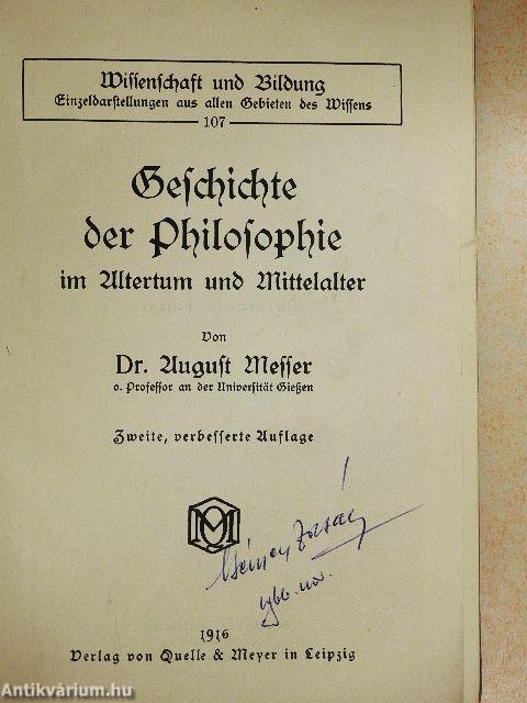 Geschichte der Philosophie im Altertum und Mittelalter (gótbetűs)