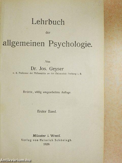 Lehrbuch der allgemeinen Psychologie I-II.