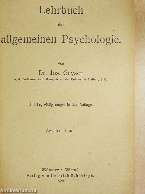 Lehrbuch der allgemeinen Psychologie I-II.