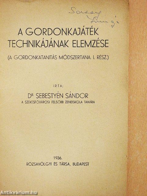 A gordonkajáték technikájának elemzése
