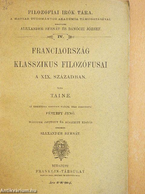 Franciaország klasszikus filozófusai a XIX. században