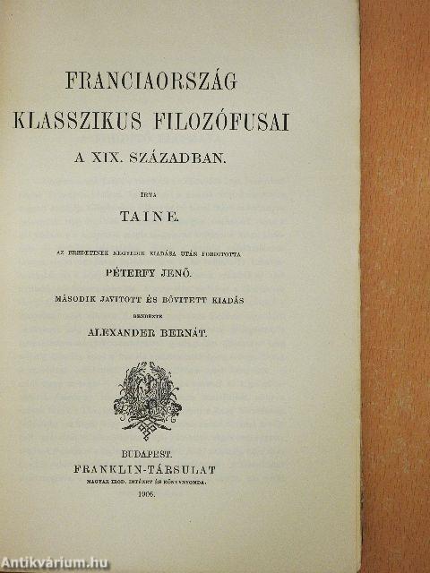 Franciaország klasszikus filozófusai a XIX. században