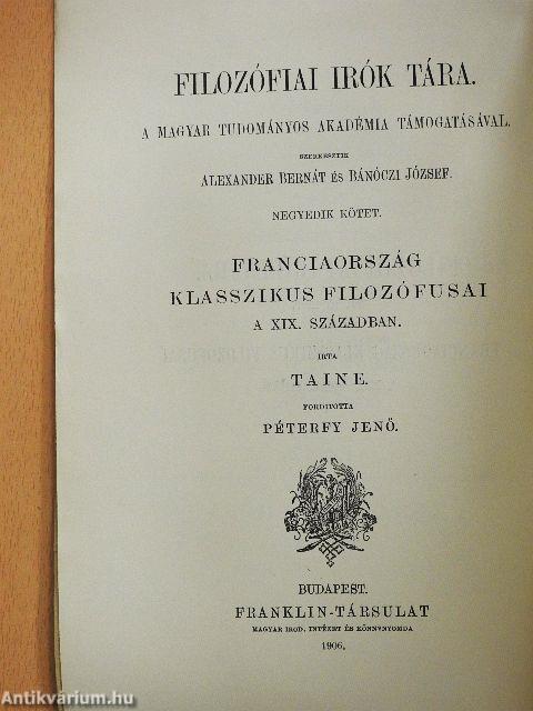 Franciaország klasszikus filozófusai a XIX. században