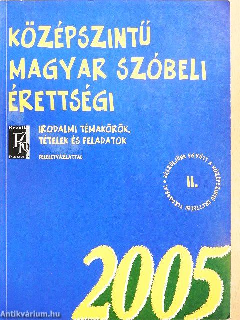 Középszintű magyar szóbeli érettségi