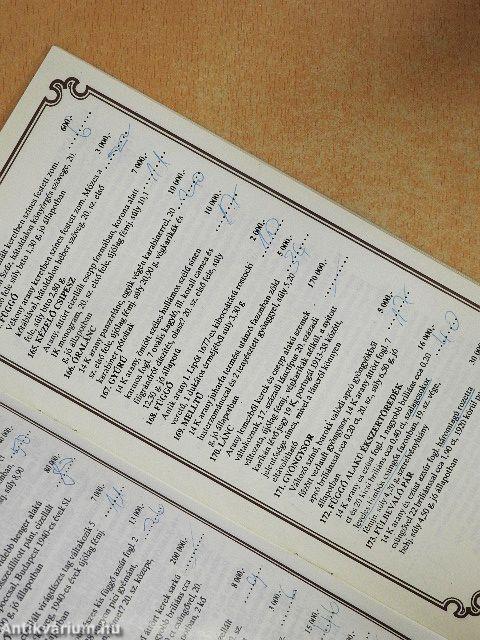 Tavaszi ékszer és nemesfém-aukció 1989