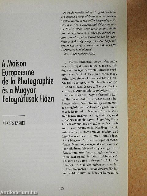 A Maison Européenne de la Photographie és a Magyar Fotográfusok Háza