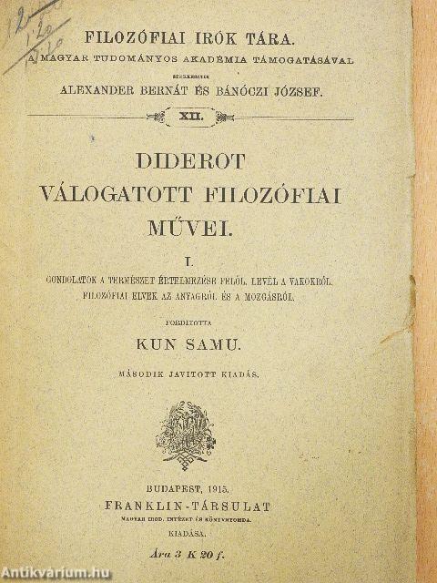 Diderot válogatott filozófiai művei I-II.
