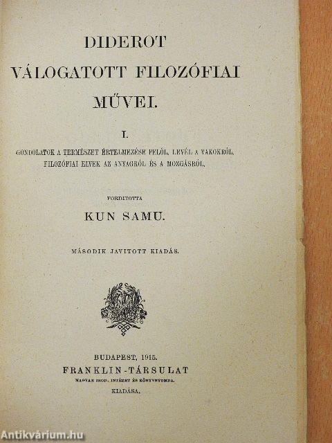 Diderot válogatott filozófiai művei I-II.