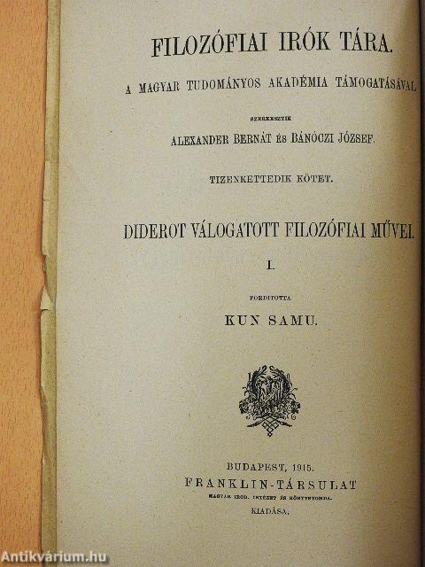 Diderot válogatott filozófiai művei I-II.