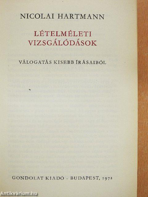 Lételméleti vizsgálódások