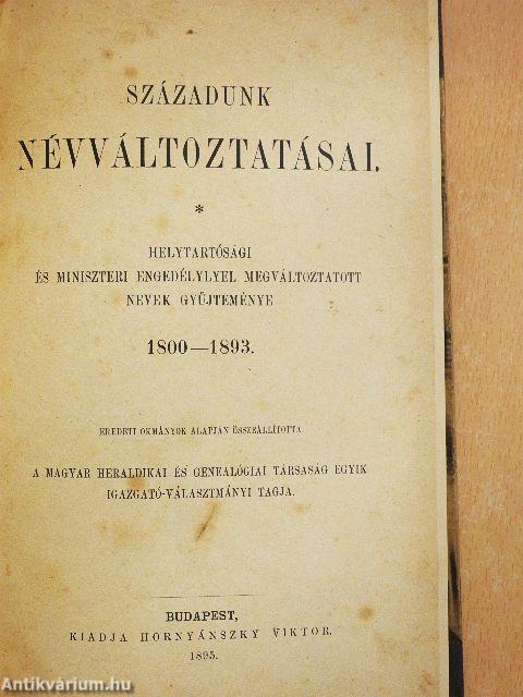 Századunk névváltoztatásai