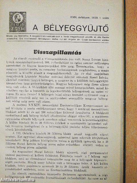 A bélyeggyüjtő 1939. január-december
