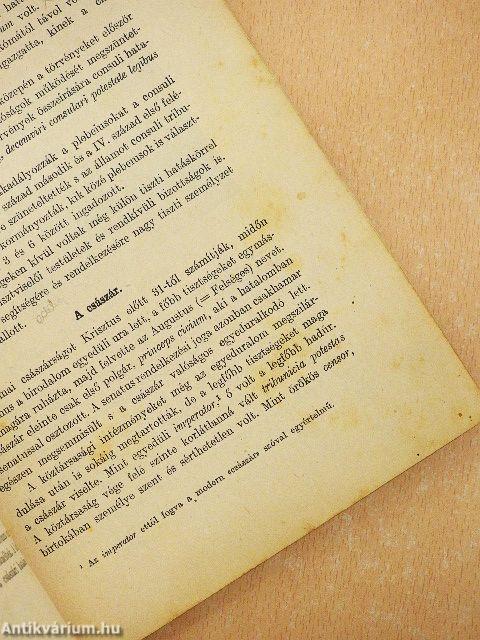 Római régiségek és a római irodalomtörténet vázlata