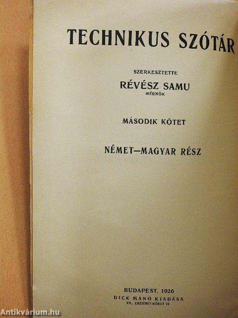 Technikus szótár II.