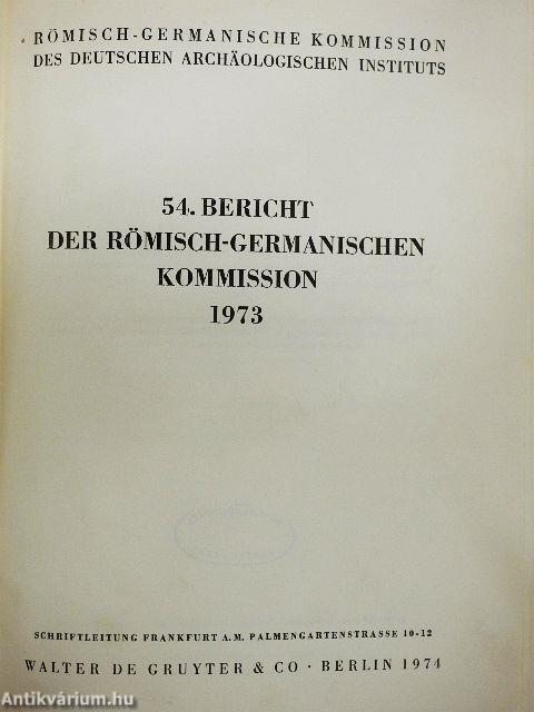 54. Bericht der Römisch-Germanischen Kommission