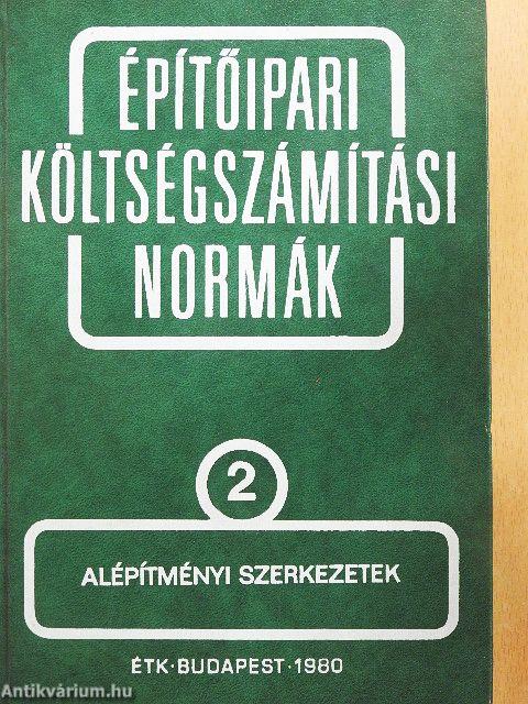 Építőipari költségszámítási normák 2.