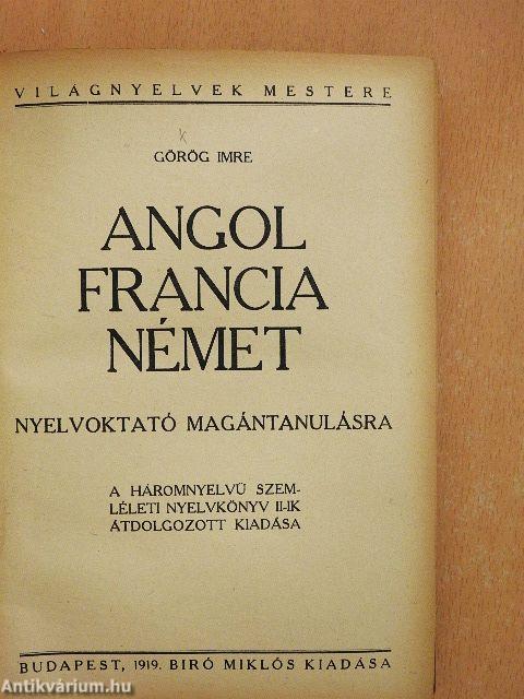 Angol, francia, német