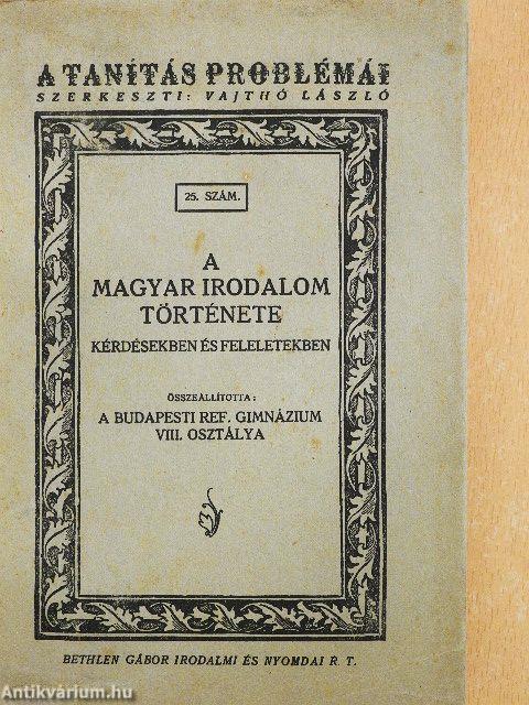 A magyar irodalom története