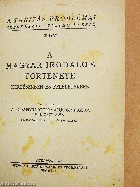 A magyar irodalom története