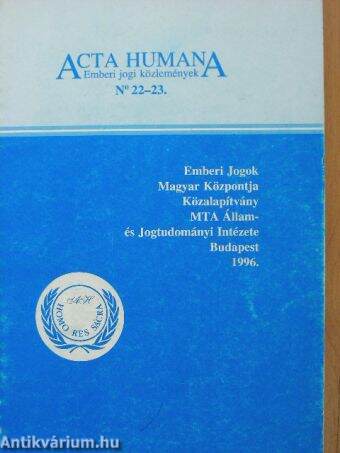 Acta Humana 22-23.