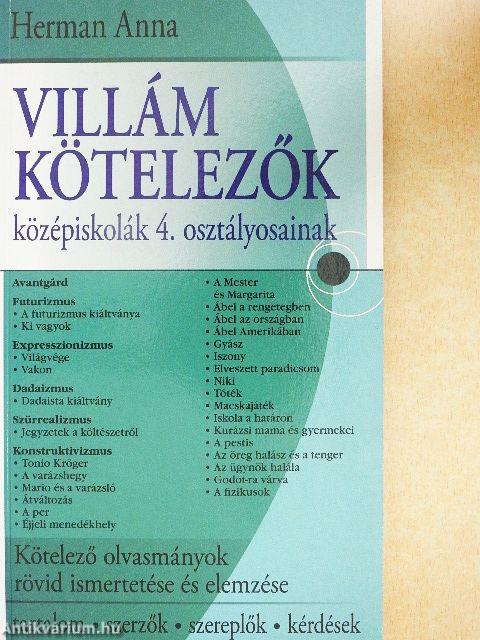 Villám kötelezők középiskolák 4. osztályosainak