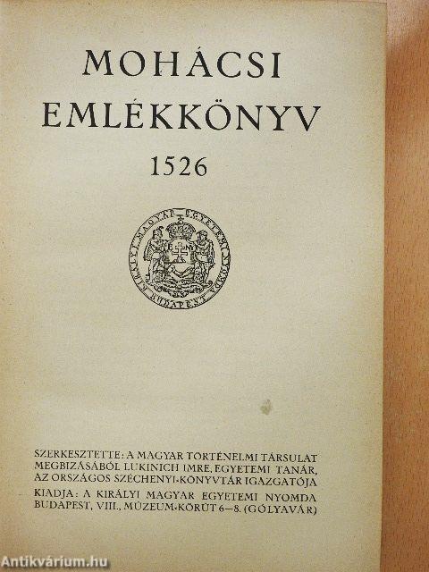 Mohácsi emlékkönyv 1526 (rossz állapotú)