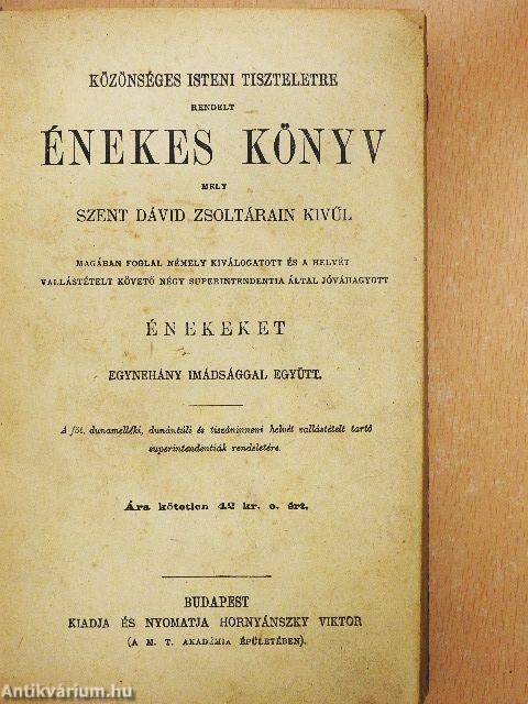 Közönséges isteni tiszteletre rendelt énekes könyv (rossz állapotú)