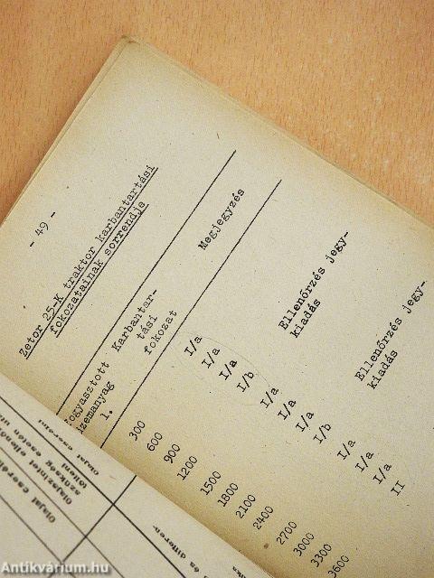 Traktorok és mezőgazdasági-gépek tervszerű hibamegelőző karbantartása