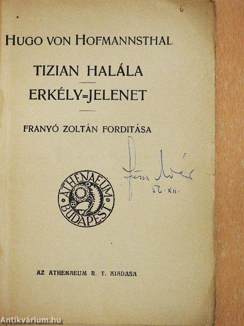 Tizian halála/Erkély-jelenet