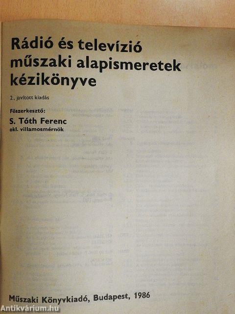 Rádió és televízió műszaki alapismeretek kézikönyve