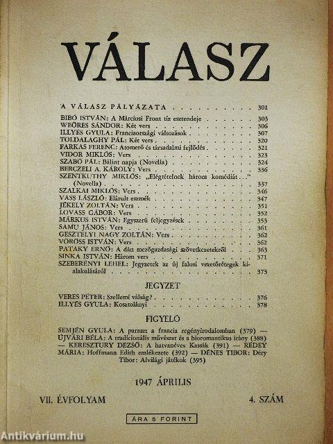 Válasz 1947. április
